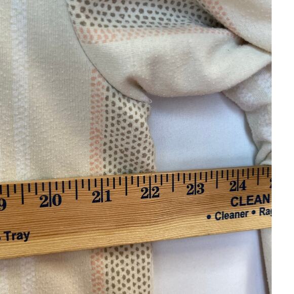 C&C California Women's Size Large Cream Striped Long Sleeve Pullover Hoodie - Picture 5 of 7